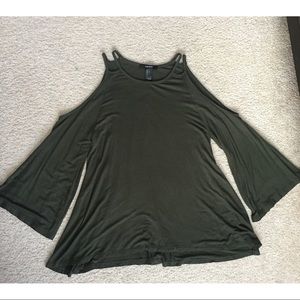 Sexy Forever 21 Shoulderless Long Sleeve Shirt